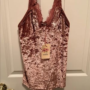 NWT velvet tank. Boutique and versatile with any outfit